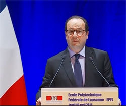 François Hollande le 16 avril à l'EPFL. François Hollande le 16 avril à l'EPFL.
