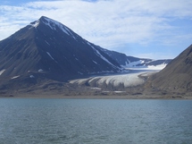 Fossile de feuille dans un glacier