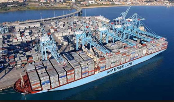 Porte-conteneurs du groupe maritime danois Maersk.