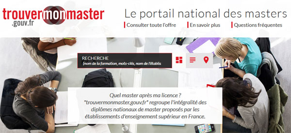 Page d'accuei du site trouvermonmaster. Page d'accuei du site trouvermonmaster.