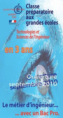 Ouverture d'une classe prépa aux grandes écoles pour des bacheliers professionnels Ouverture d'une classe prépa aux grandes écoles pour des bacheliers professionnels