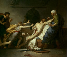 La mort de Caton d'Utique, huile sur toile de P-N Guérin (1797)