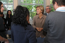 Valérie Pécresse au lycée Gustave Monod à Enghien.