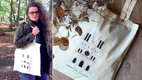 Une jeune illustratrice en patrimoine lance un tote bag à l'effigie de Notre-Dame