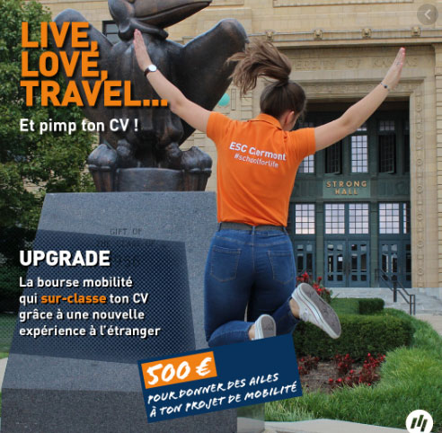 La bourse mobilité de l'ESC Clermont. La bourse mobilité de l'ESC Clermont.