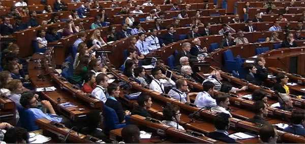 L'Hémicycle du Parlement de Strasbourg avec les étudiants d'ESCP Europe.