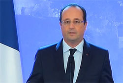 François Hollande annonce la libération des otages d'Arlit, le 29 octobre 2013.