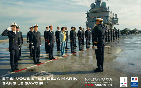 Une affiche de la campagne de recrutement de la Marine nationale. Une affiche de la campagne de recrutement de la Marine nationale.