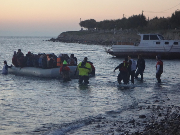 Arrivée de migrants sur les côtes grecques (Photo : J-N.D)