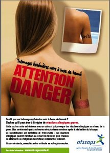 Tatouages au henné : gare aux allergies ! Tatouages au henné : gare aux allergies !