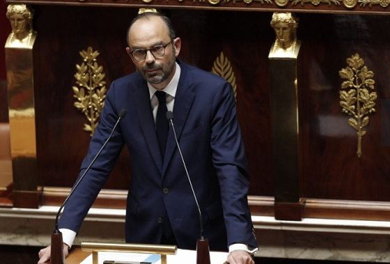 Edouard Philippe prononce sa déclaration de politique générale. Photo : Florian David / Matignon.