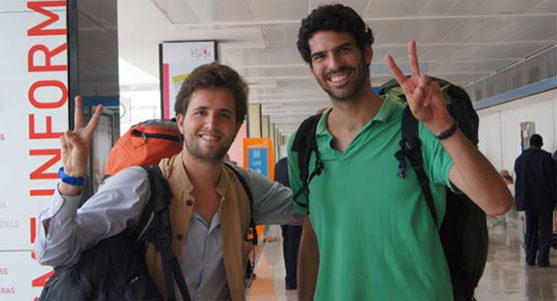 Matthieu Dardaillon et Jonas Guyot au retour de "Destination Changemakers", en 2013. (Photo Facebook)
