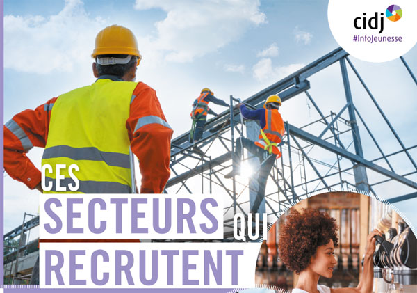 Illustration du guide "Ces secteurs qui recrutent", le secteur du BTP. / A commander ici sur cidj.com