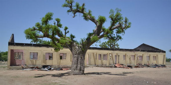 Ruines de l'école secondaire de Chibok où étudiaient les filles enlevées. Photo : Rapport d'Amnesty International